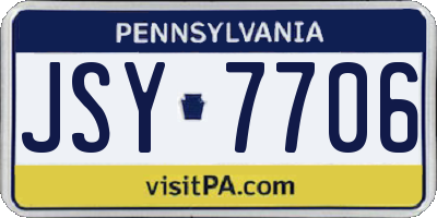 PA license plate JSY7706
