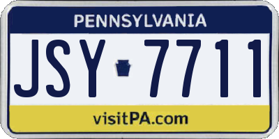 PA license plate JSY7711