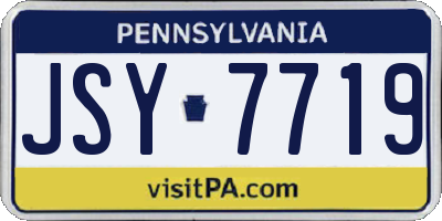 PA license plate JSY7719