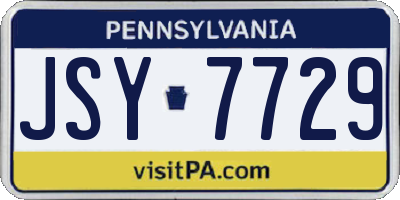 PA license plate JSY7729