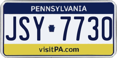 PA license plate JSY7730