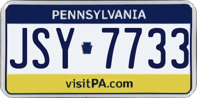 PA license plate JSY7733