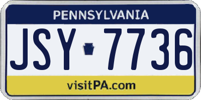 PA license plate JSY7736