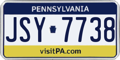 PA license plate JSY7738