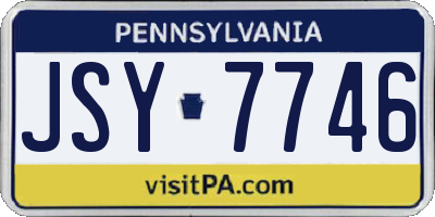 PA license plate JSY7746