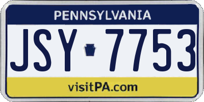 PA license plate JSY7753