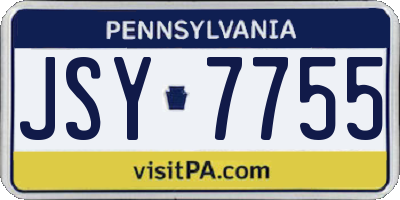 PA license plate JSY7755