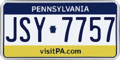 PA license plate JSY7757