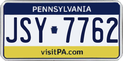 PA license plate JSY7762