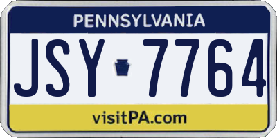 PA license plate JSY7764