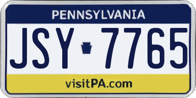 PA license plate JSY7765