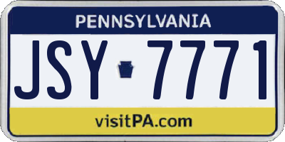 PA license plate JSY7771