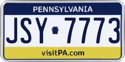 PA license plate JSY7773