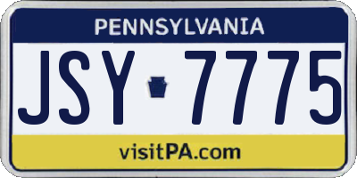 PA license plate JSY7775