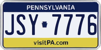 PA license plate JSY7776