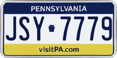 PA license plate JSY7779