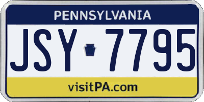 PA license plate JSY7795