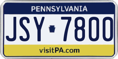 PA license plate JSY7800