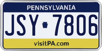 PA license plate JSY7806