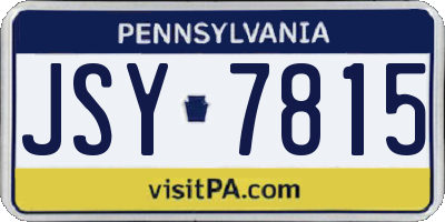 PA license plate JSY7815
