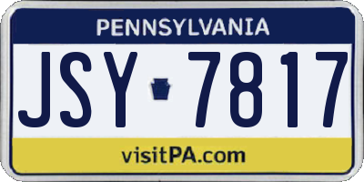 PA license plate JSY7817
