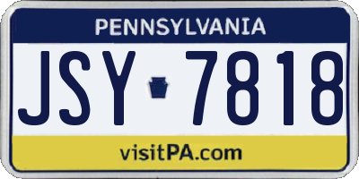 PA license plate JSY7818