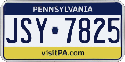 PA license plate JSY7825