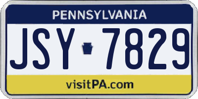 PA license plate JSY7829
