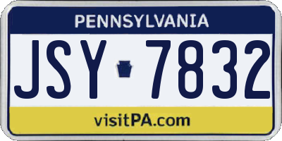 PA license plate JSY7832
