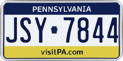 PA license plate JSY7844