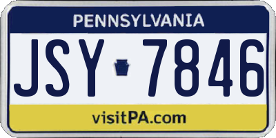 PA license plate JSY7846