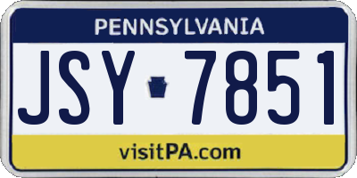 PA license plate JSY7851