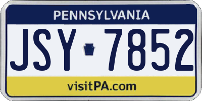 PA license plate JSY7852