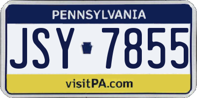 PA license plate JSY7855