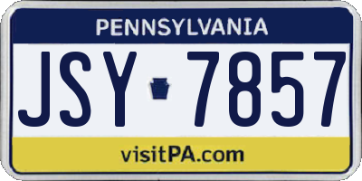 PA license plate JSY7857
