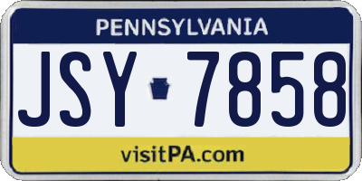 PA license plate JSY7858