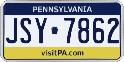 PA license plate JSY7862