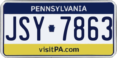 PA license plate JSY7863