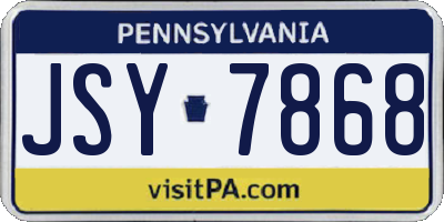PA license plate JSY7868