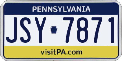 PA license plate JSY7871