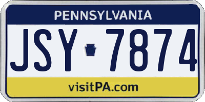 PA license plate JSY7874