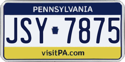 PA license plate JSY7875