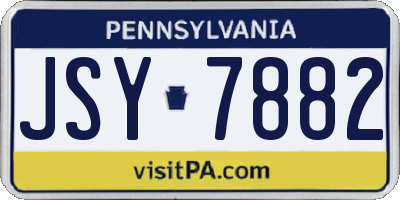 PA license plate JSY7882