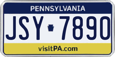PA license plate JSY7890