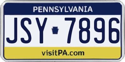PA license plate JSY7896