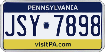 PA license plate JSY7898
