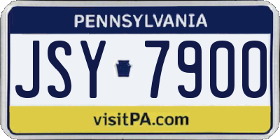 PA license plate JSY7900