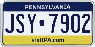 PA license plate JSY7902