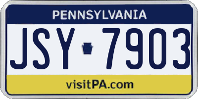 PA license plate JSY7903