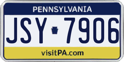 PA license plate JSY7906